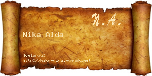 Nika Alda névjegykártya